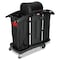 Rubbermaid Commercial Hi-Security Housekeeping Cart, 2-Shelf, 22w x 51.75d x 53.5h, Blk/Slvr FG9T7800BLA - alternate 1